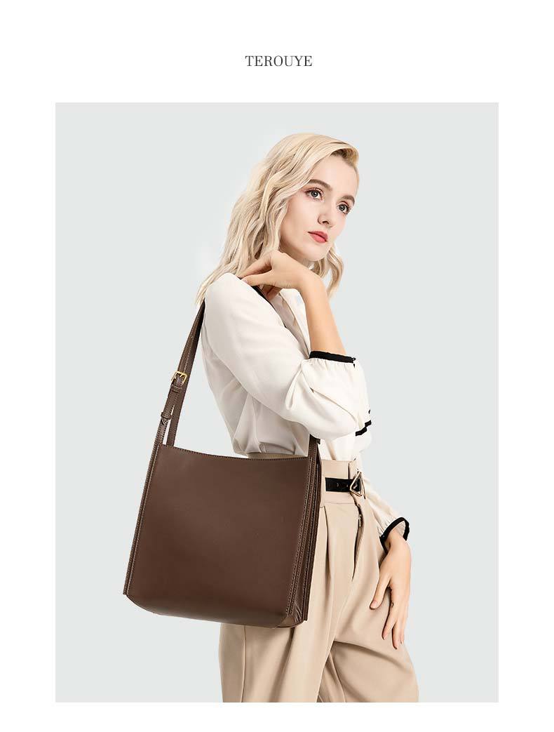 韩版休闲简约单肩包双肩带托特包
