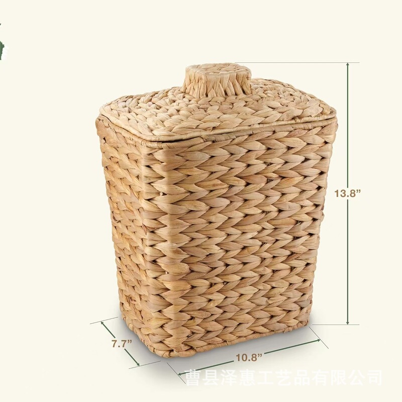 Woven Trash Can for Bathroom, Rattan Trash Can for Bedroom, Kitchen, Office Decorative Trash Can