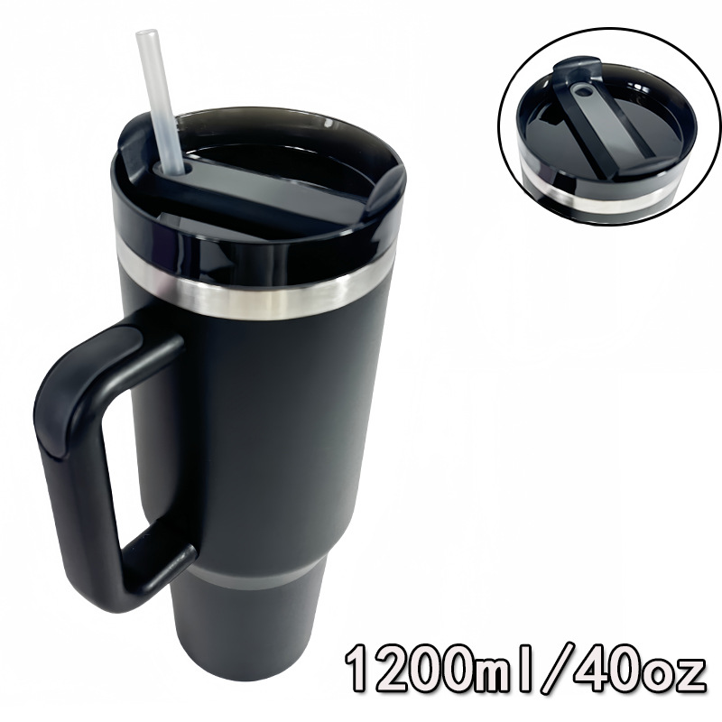Taza de hielo portátil transfronteriza de segunda generación 304 taza de aislamiento de acero inoxidable 40oz taza de agua de paja de gran capacidad al aire libre