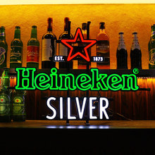 亚克力霓虹Heineken造型创意广告灯牌酒水推广广告道具灯霓虹灯