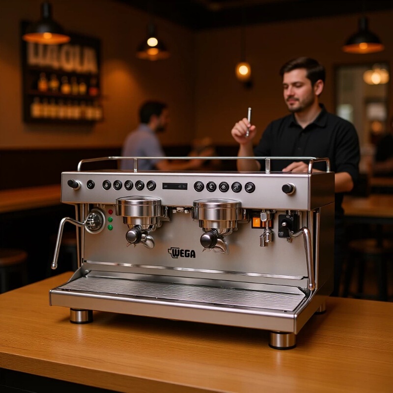 WEGA ROVER semi-automatic coffee machine, Italian electronic control, commercial import, with extraction display, E61 new model