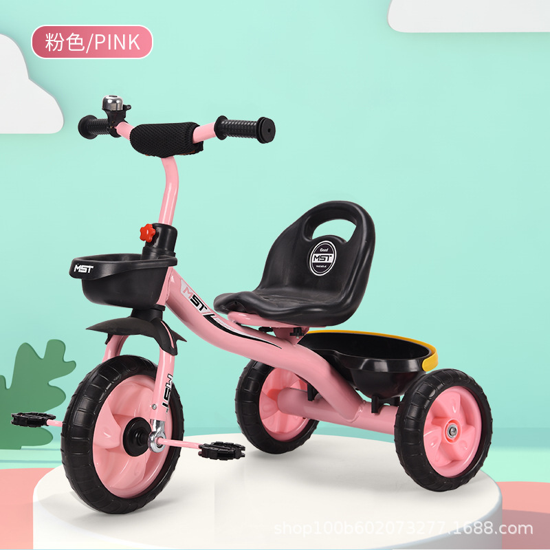 Triciclo de Empuje Infantil 1-3-6 Años de Tubo de Acero con Pedales para Niños