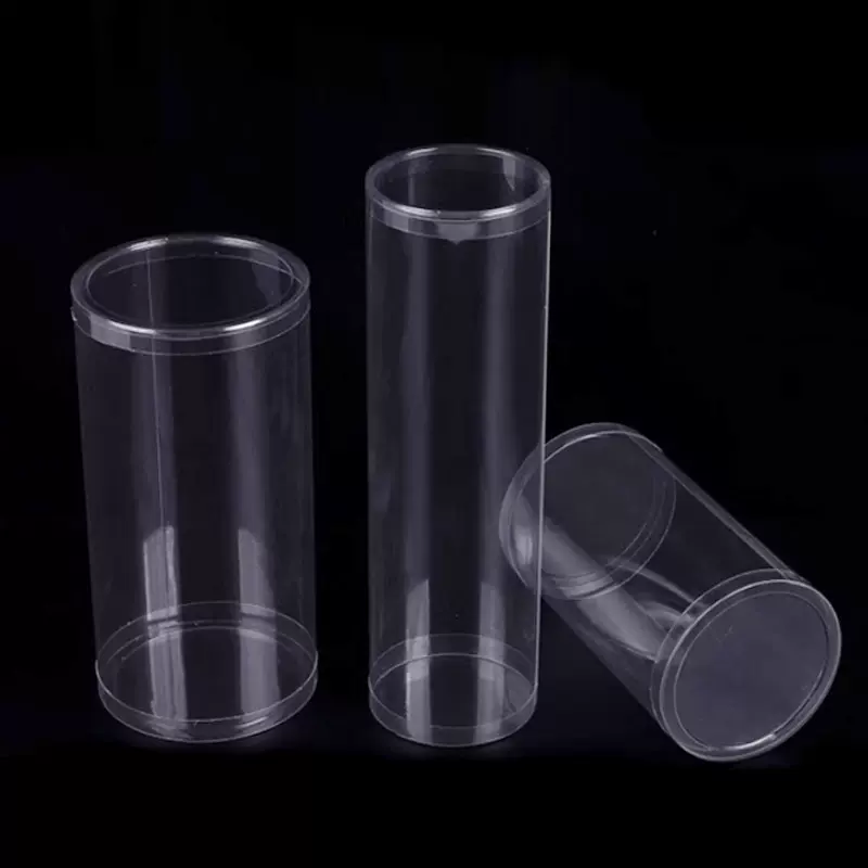 pvc透明圆筒厂家批发pet吸塑盖圆形包装筒卷边圆桶塑料桶