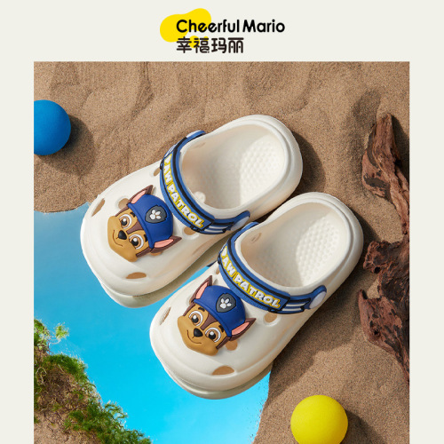 Happy Mary Children's Slippers Baby Hole Shoes Summer Unisex Kids Wang Wang Team Hole Shoes Anti-slip Cool Slippers