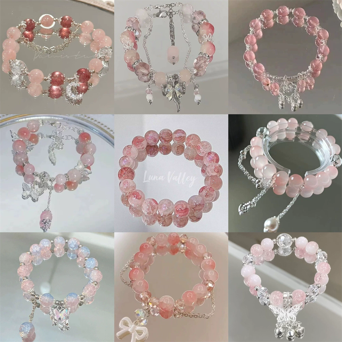 Прямые продажи фабрики ~ Женский браслет-бабочка в китайском стиле сладкий супер белый персик