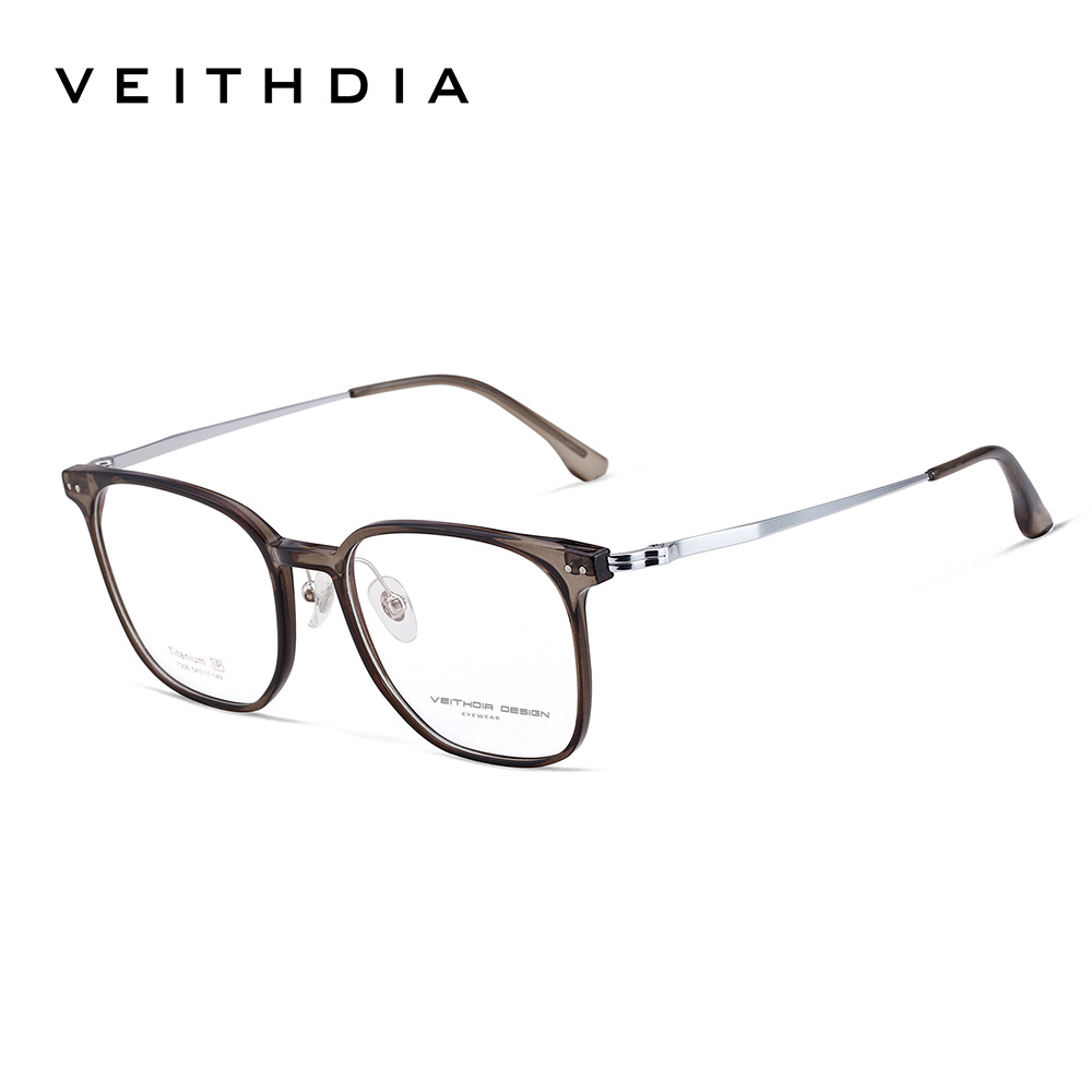 Gafas de miopía ópticas retro de pies cuadrados de titanio puro, marcos de ojos para hombres y mujeres pueden estar equipados con stock 7306