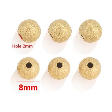 不锈钢磨砂圆珠散珠多尺寸DIY 饰品配件手链串珠材料金色银色隔珠|undefined
