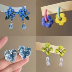 夏のドーパミンのアクセサリーの銀の針の花のイヤリングの女性の甘い小さい清新なイヤリングの小さい大衆の高級感の耳飾りの卸売り