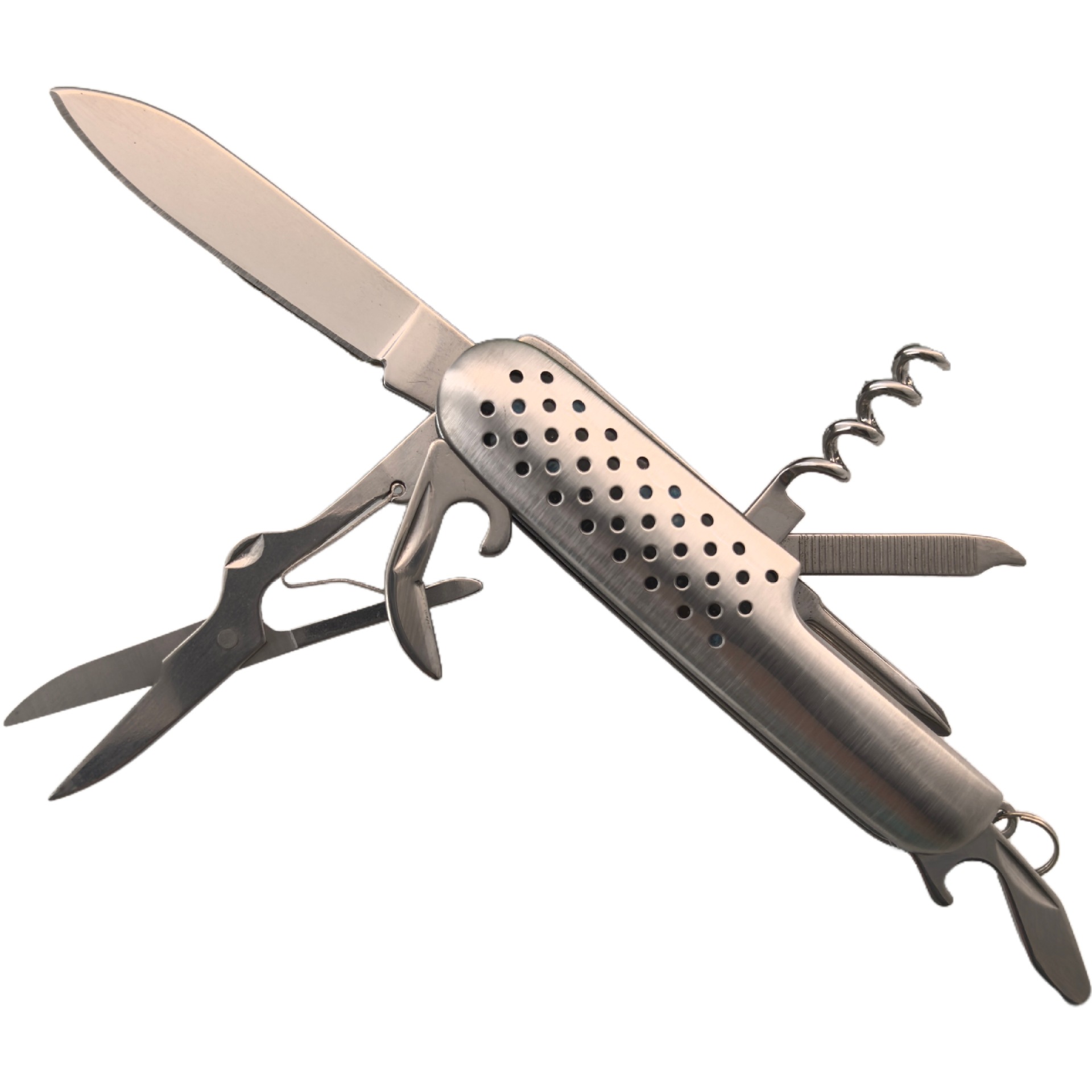 40孔7开多功能不锈钢折叠组合小刀瑞士军刀户外露营旅游必备工具