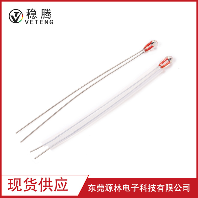 东莞稳腾100K热敏电阻 NTC3950单端玻封 高温热敏电阻104K