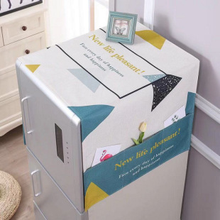 Refrigerator Cover Single-Open Double-Open Dust Cover Cotton and Linen Washing Machine Microwave Oven Cover Towel Foreign Trade Cross-Border Factory Wholesale
