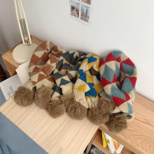 新款韩版儿童围巾秋冬洋气保暖男童女童宝宝冬天防风撞色交叉围脖