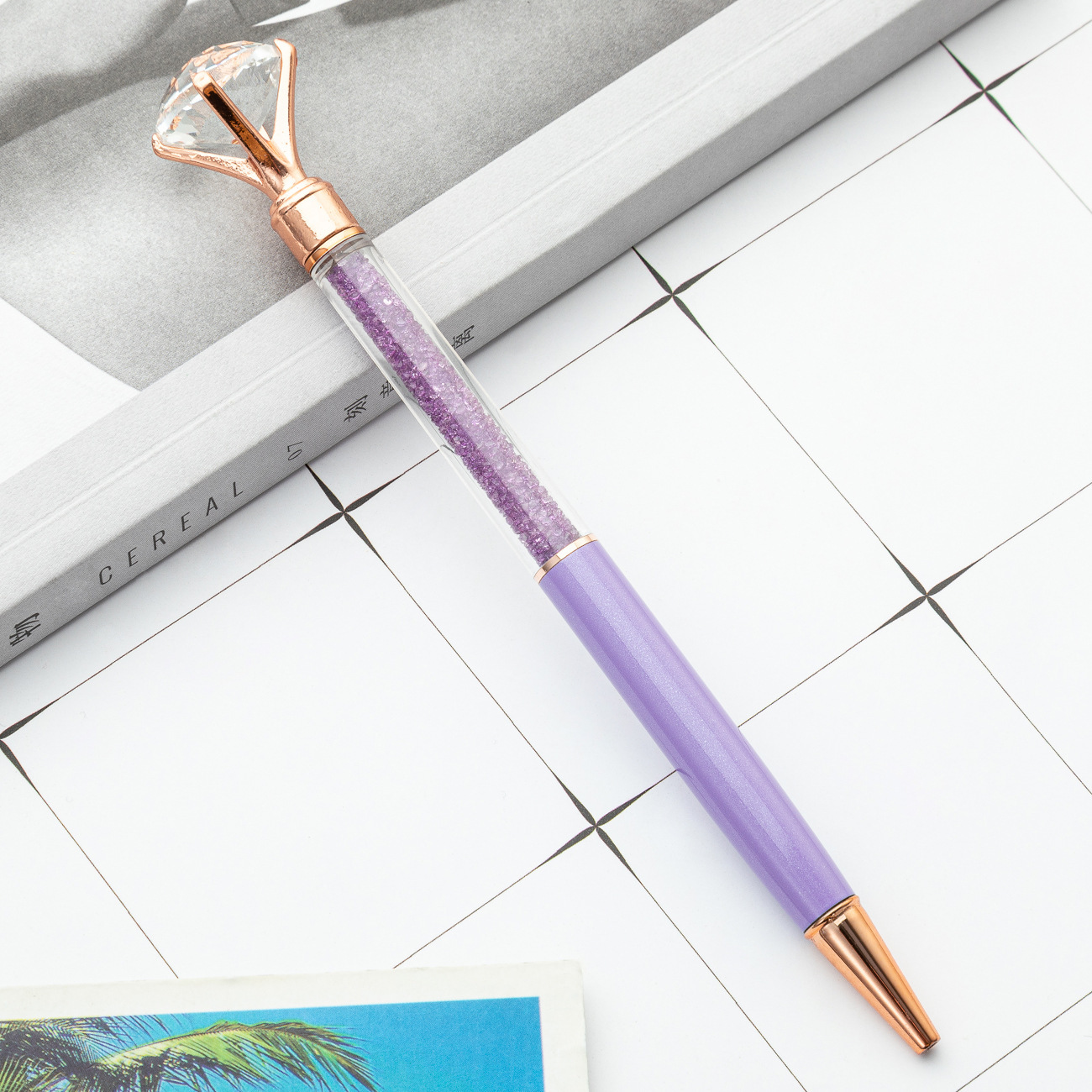 Bolígrafo de diamante de cristal grande con diamantes rotos bolígrafo coreano bonito bolígrafo de regalo de metal para chicas de alto valor