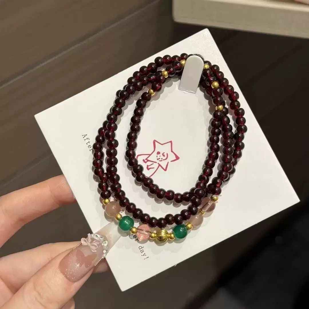 9 pulseras multicapa de estilo nacional retro chino, pulseras de cuentas exquisitas, joyería de pulseras de primavera y verano 2025, nuevo tipo en plegaciones