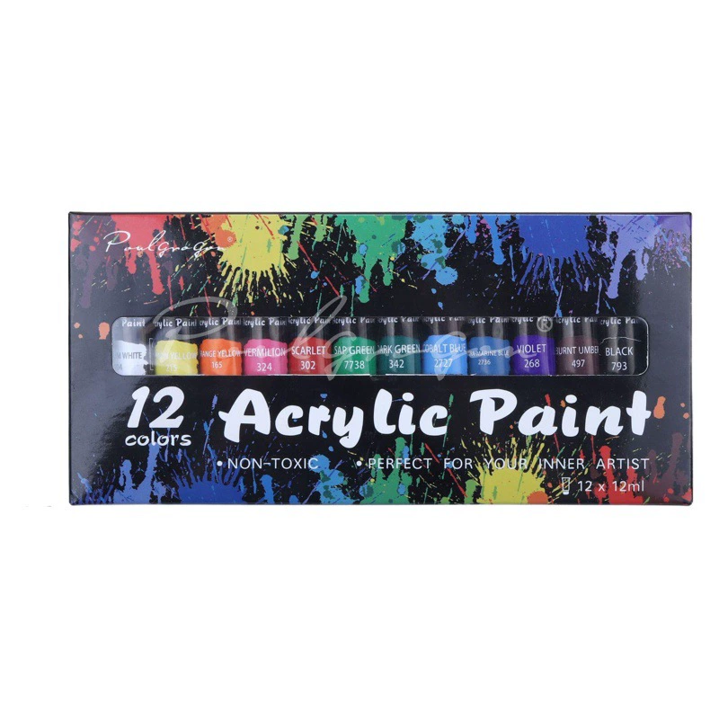 Оптовая продажа от производителя: набор акриловых красок 12 цветов по 12 мл, для рисования, граффити, водостойкий, для творчества и DIY