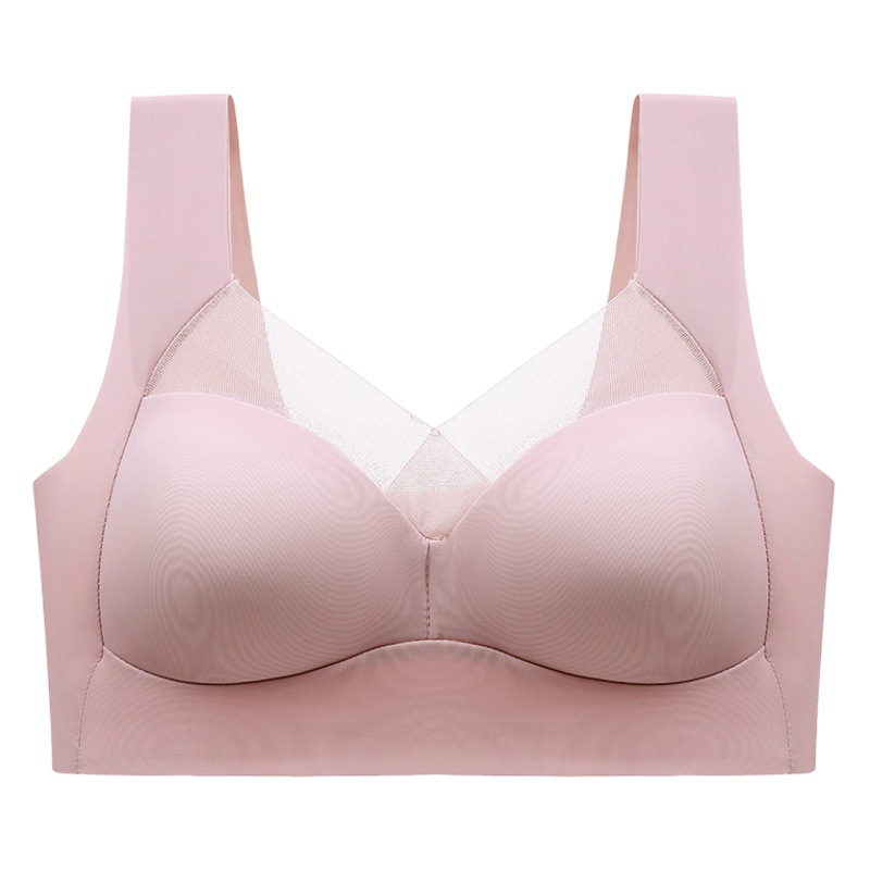 Ropa interior de seda de hielo de verano sin costuras para mujer push up anti-sagging beauty back BRA Sujetador deportivo inalámbrico Delgado chaleco estilo