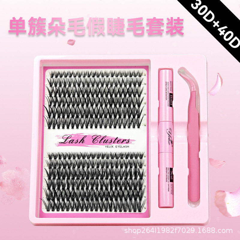 Europeas y estadounidenses falsas pestañas 30D40D50D transfronterizas DIY 32 filas 640 ramas de pelo grueso libro de pestañas de comercio exterior
