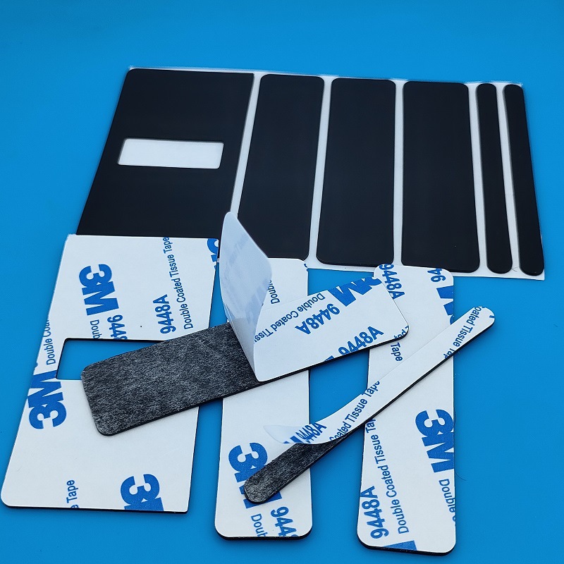 家电电器防滑磨砂硅胶垫片单面背胶EPDM橡胶平垫带粘无卤胶垫