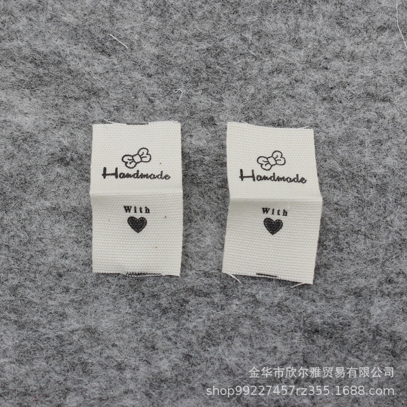 Cross-border AliExpress Amazon handmade cotton cloth label printing label trademark spot this white cotton belt printing cloth label