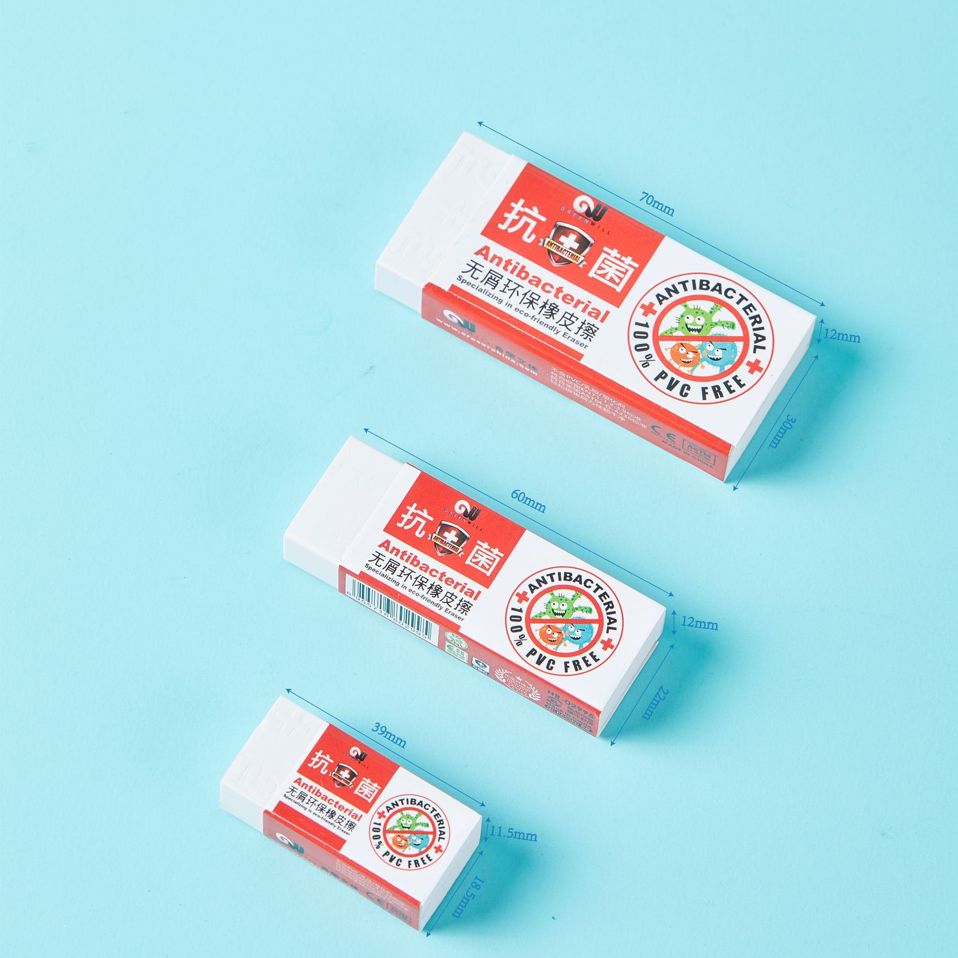 Eraser alumno lápiz Eraser antibacteriano sin goma Eraser