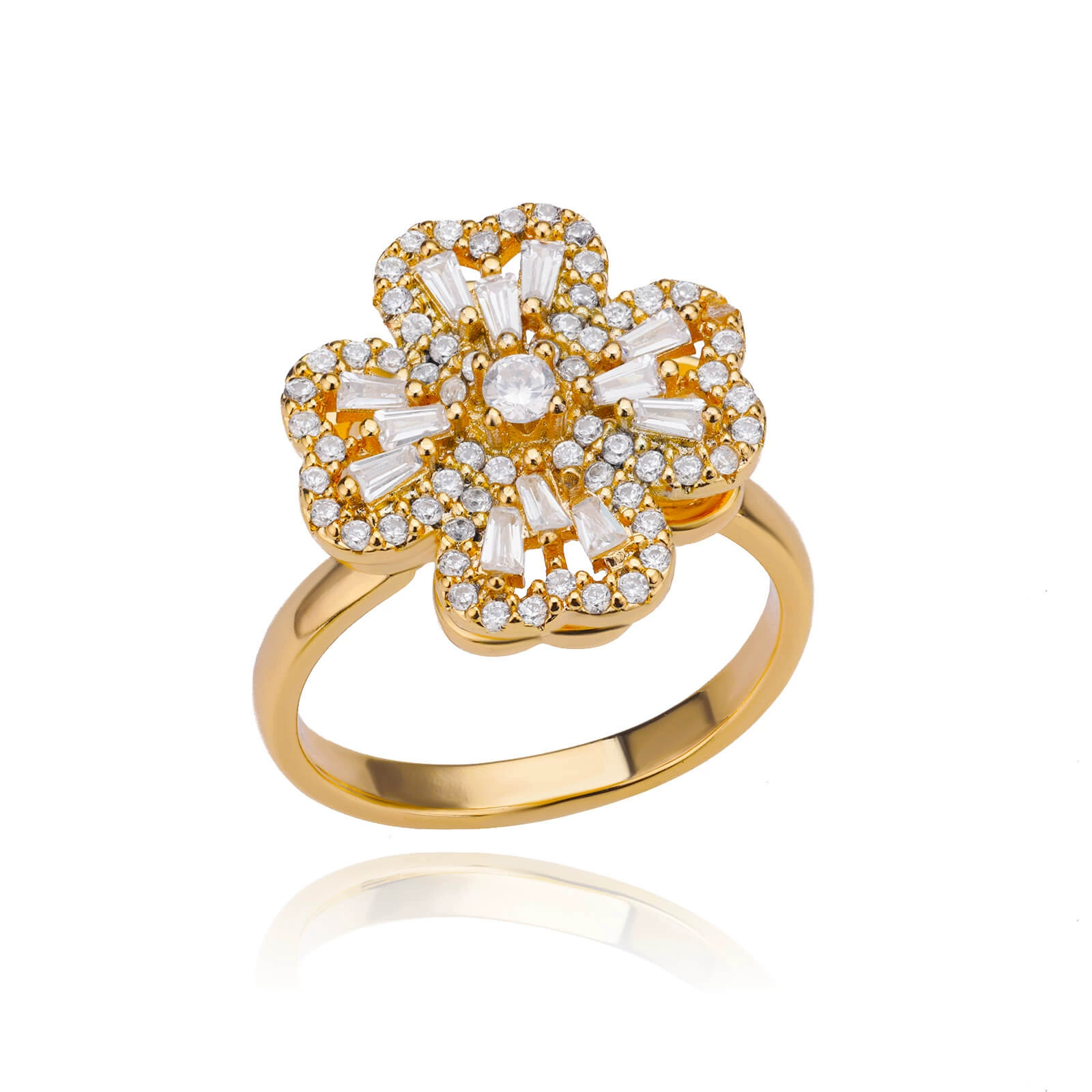 Ring, Amazon, diamond encrusted, 18 carat, flowered