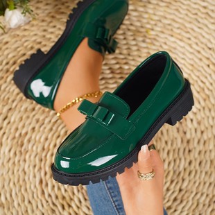 Foreign Trade Large Size Loafers for Women 2025 Spring & Fall New French Small Leather Shoes British Style Flats Shoes Women's Shoes