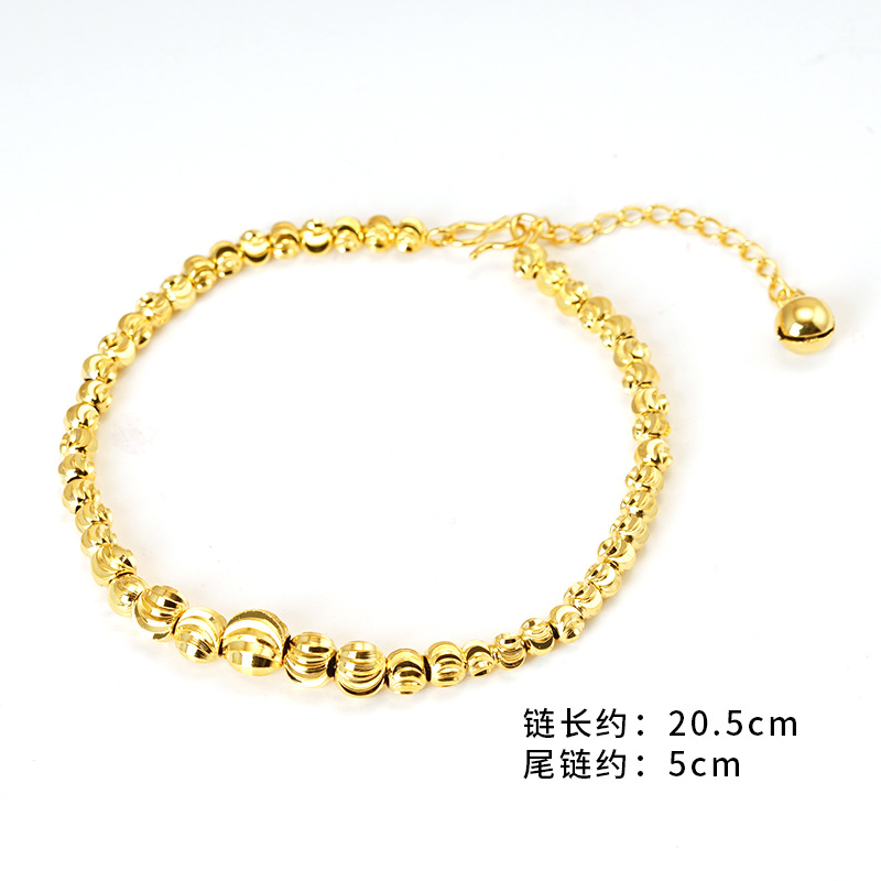 Pulsera de cuentas flash de moda retro para mujer transmisión en vivo en línea celebridad arena pulsera de oro transfronteriza venta caliente fuente de fábrica al por mayor