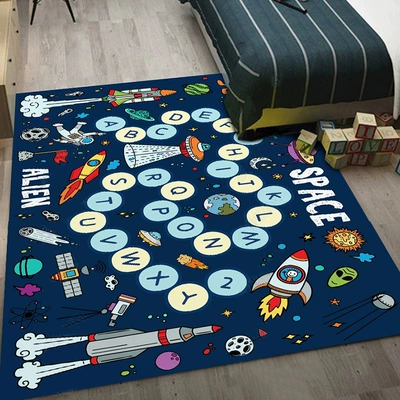 Avtomobil döşəmə paspasları — Cartoon Children's Enlightenment Carpet Floor - qybr-2032-120160cm-crystal-velvet
