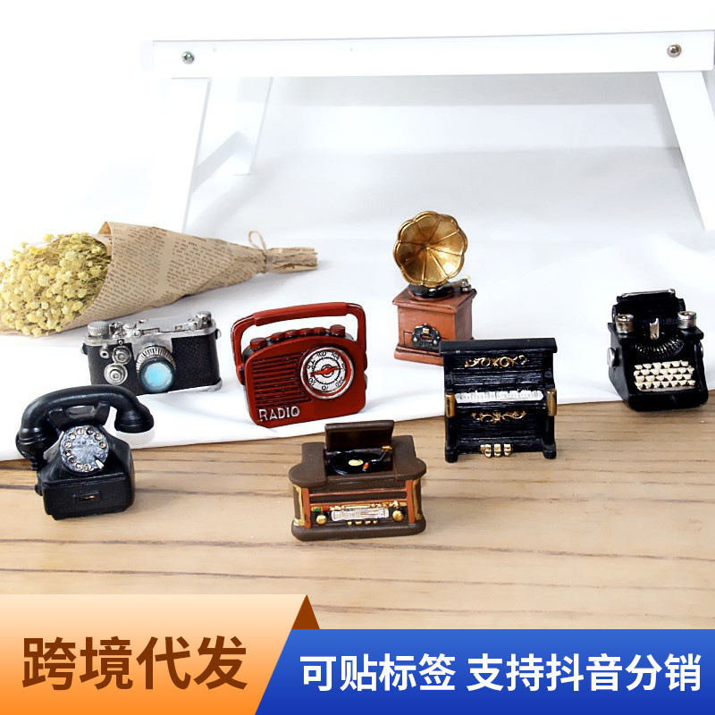 Camera Piano Typewriter Retro Old Creative Resin Mini Small Ornaments Home Decoration Online Shop Shooting Props