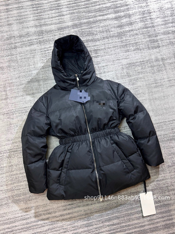 P家2025新款95白鹅绒羽绒服女外套显瘦收腰三角标连帽羽绒服外套|undefined