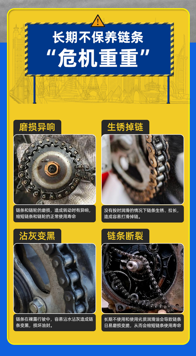 Wd40 Motorcycle Chain Oil Motorcycle Special Lubricant Oil Seal Chain Cleaning Agent Maintenance Set Chain Wax Wd