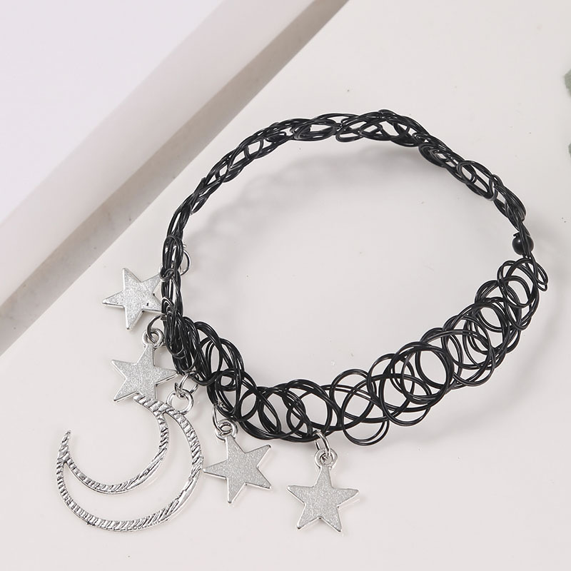 kreative einfache SternMondAnhnger elastische Halskettepicture3