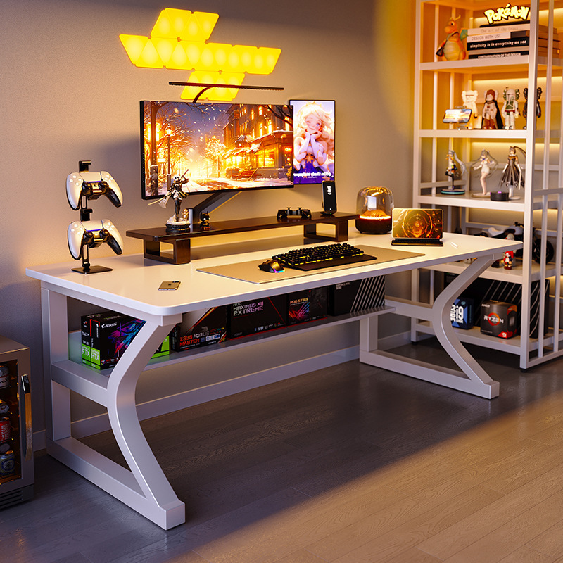 Escritorio de computadora blanco Escritorio de escritorio para juegos domésticos Escritorio de dormitorio Escritorio de escritorio Escritorio simple Escritorio de oficina para adultos
