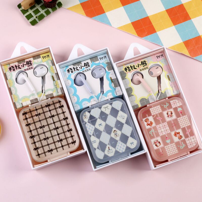 Ears Xiansen New Bear Series In-Ear Earplugs with Microphone Wired Headphones Korean Style Student Gift Ears Xiansen New Bear Series In-Ear Earplugs with Microphone Wired Headphones Korean Style Student Gift