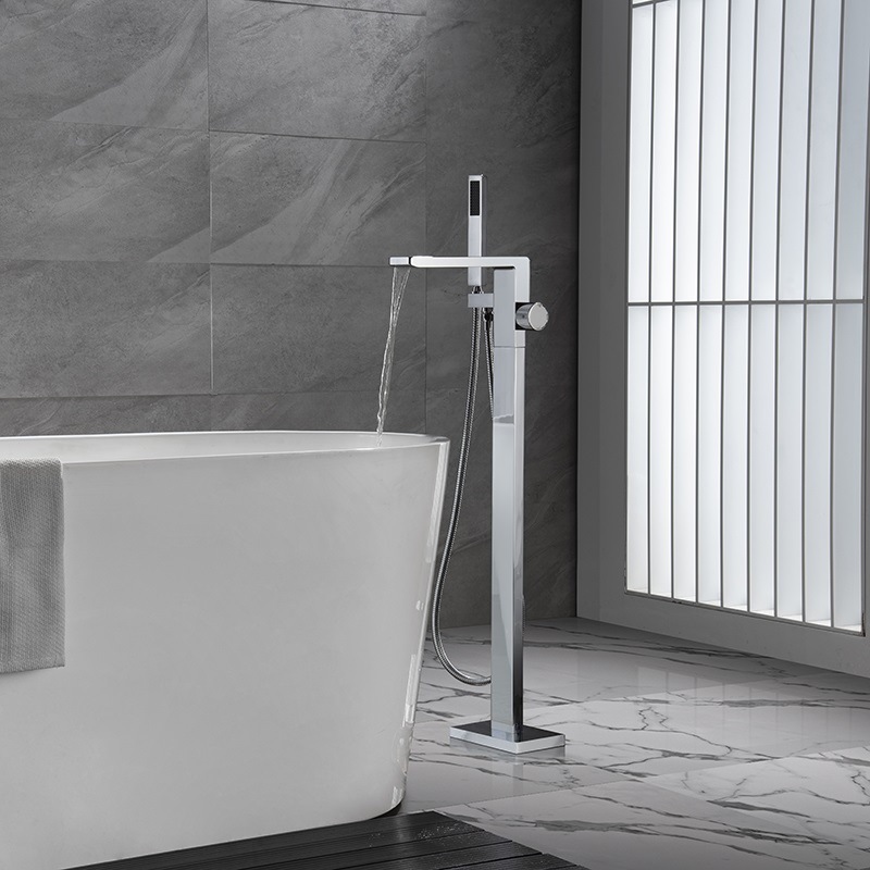 Silver Cube piso grifo de la bañera