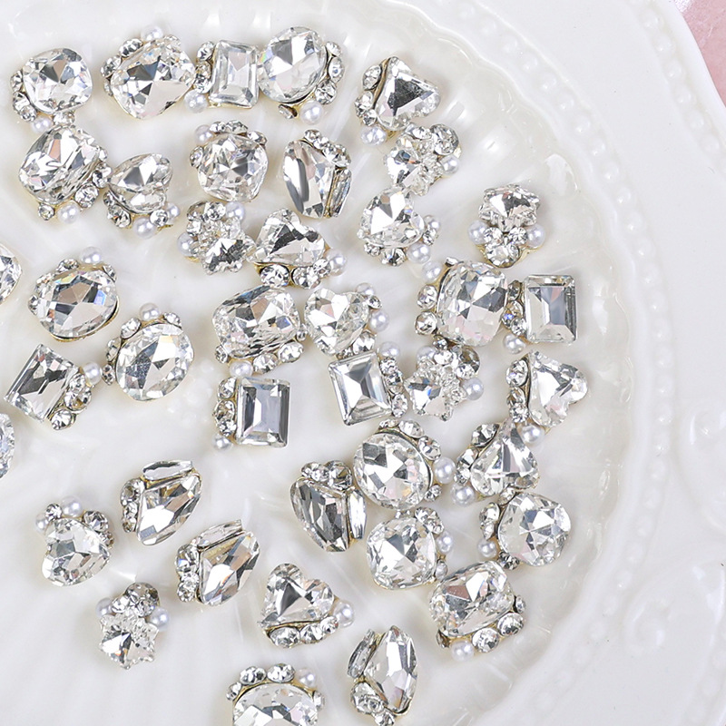 Manicura pila diamante Maillard rhinestone aleación tridimensional perla diamante hecho a mano cristal diamante pila diamante manicura accesorios de la joyería