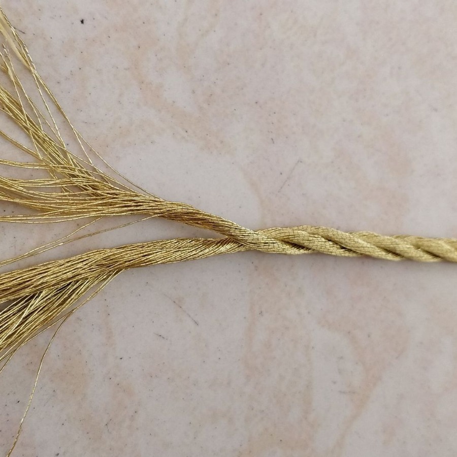 金黄皮包覆纱线银丝皮包覆黏胶纱线亮黑皮裹住棉纱芯面料织物辅料