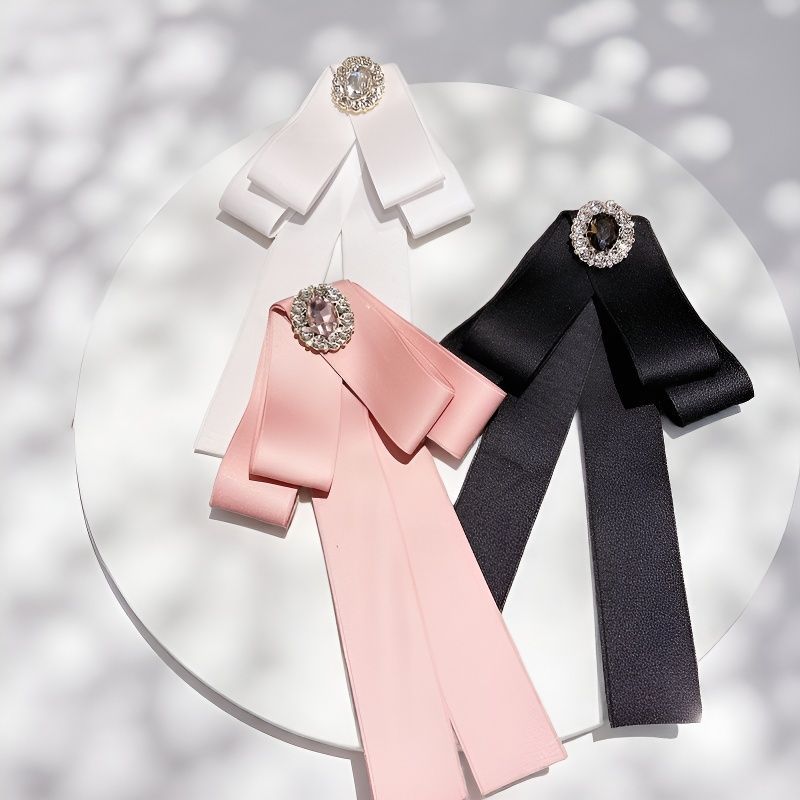 Modische Schleifen-brosche Mit Strass Für Damen_voghion.com