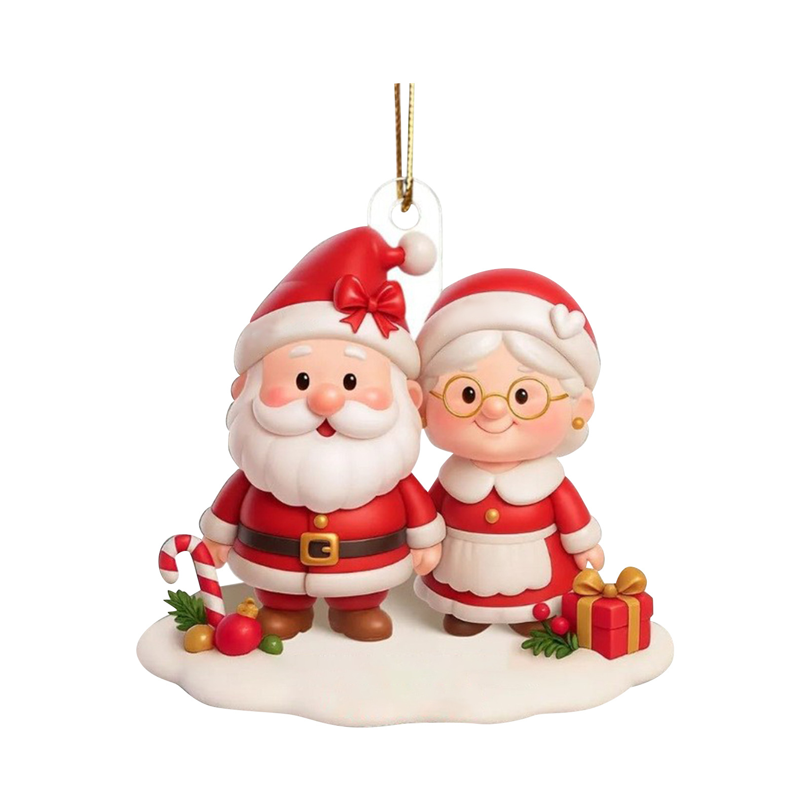Nuevos regalos de Navidad personalizados para parejas transfronterizas, colgantes de Papá Noel con el tema "Envejecer lentamente juntos"