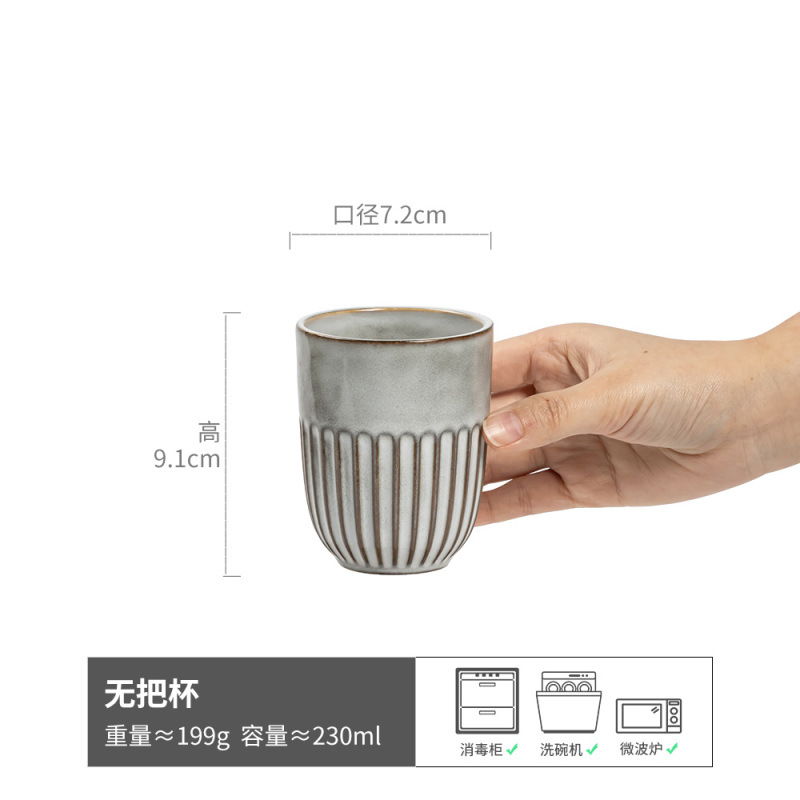 Colección de tazas de sopa rústica, tazas de cerámica de estilo retro, tazas de agua, tazas de té caseras, tazas de maestro, tazas de café japonesas