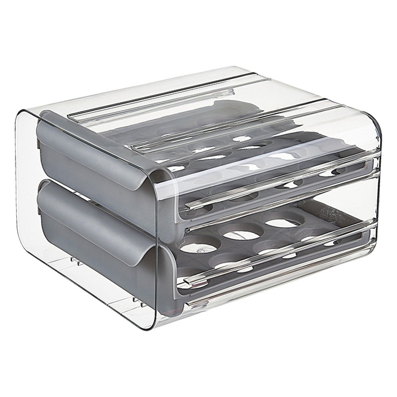 Caja de almacenamiento de huevos tipo cajón para el hogar, organizador multifuncional para refrigerador, estante para huevos y huevos de pato, artefacto de almacenamiento de seguro