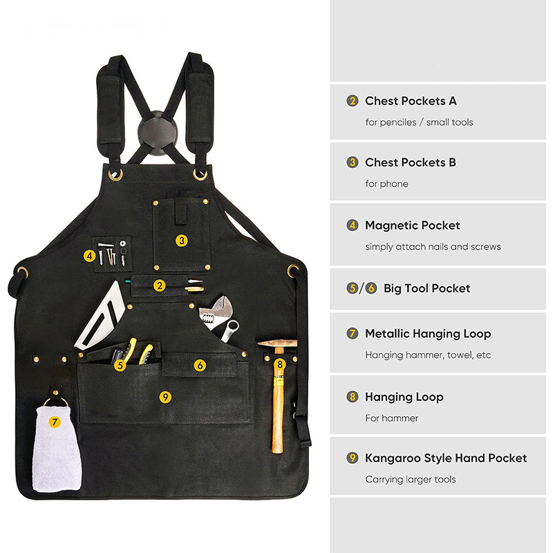 Amazon delantal de lona gruesa entrega envío gratuito industria pesada mecánico electricista carpintería ropa de trabajo delantal fábrica al por mayor