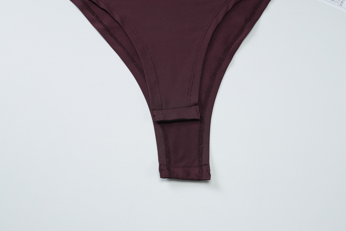 Women's High Waist Bodysuit Elegant Solid Colour Jumpsuit Romper_voghion.com