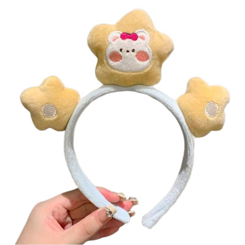 Nuevos dibujos animados miedo de lavar la cara de un perro cabello extraño cabello estrellas cabello de peluche personalidad pinzas de cabello al por mayor