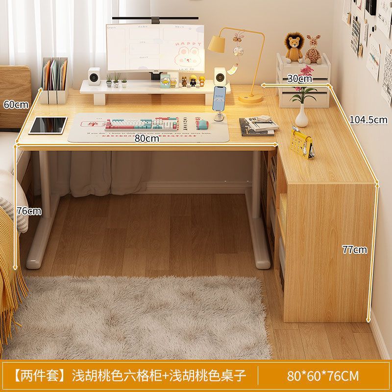 Escritorio de computadora, escritorio, estantería, escritorio en casa para estudiantes, escritorio de oficina de aprendizaje para niños, dormitorio en forma de L, niñas