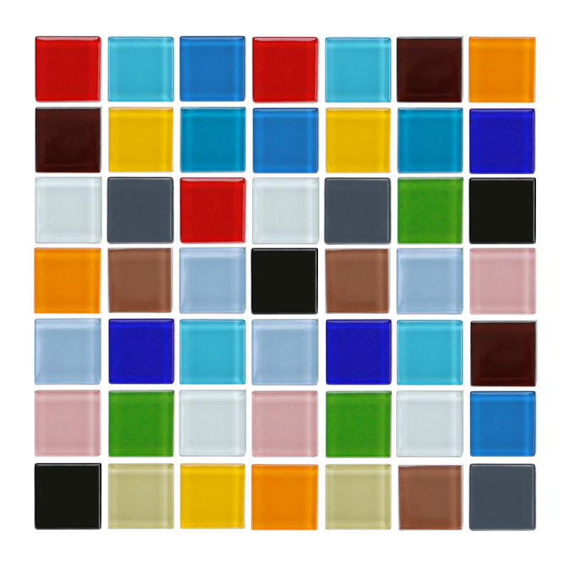 Colorful DIY Crystal Glass Tile Patch Material Mosaic Small Square Handmade Particles Kidsren's Creative Decoration