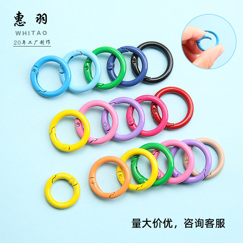in stock Supply Color Baking Paint Zinc Alloy Spring Ring Small Round Hanging Buckle Pendant Keychain Accessories Color Spring Buckle in stock Supply Color Baking Paint Zinc Alloy Spring Ring Small Round Hanging Buckle Pendant Keychain Accessories Color Spring Buckle