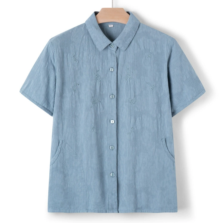 Мама одеваются летние рубашки с короткими рукавами для женщин среднего и пожилого возраста