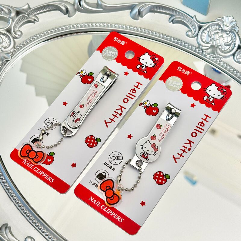 Hello Kitty Genuine Cartoon Nail Clippers for Students Portable Carbon Steel Flat Nail Clippers for Kidsren