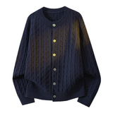 老钱风复古慵懒风开衫叠穿毛衣男士秋冬季2026新款情侣针织衫外套，男装针织衫/毛衣，星座614